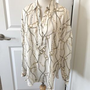 Mango Violeta- retro classic (silk like)blouse